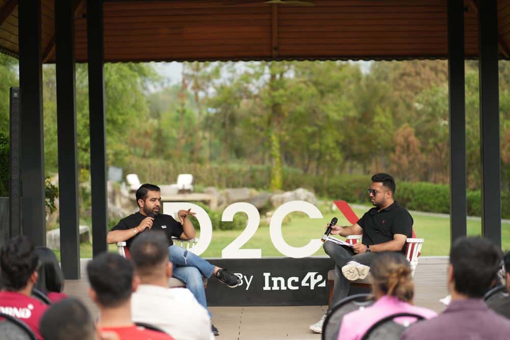 Founders in conversation on the D2CX Basecamp 1.0 stage — the road to ₹100 Cr