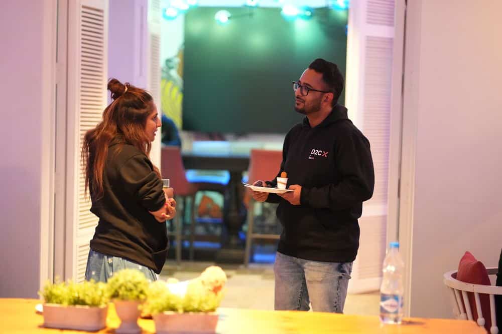 Conversations continuing over dinner at Basecamp 1.0